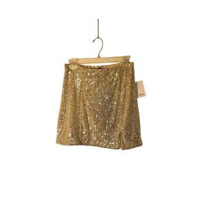 Vylette NWT, women’s gold, sequin miniskirt M